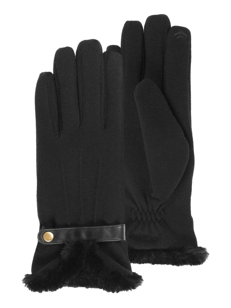 Gants femme Noir tactiles microfibre Noir