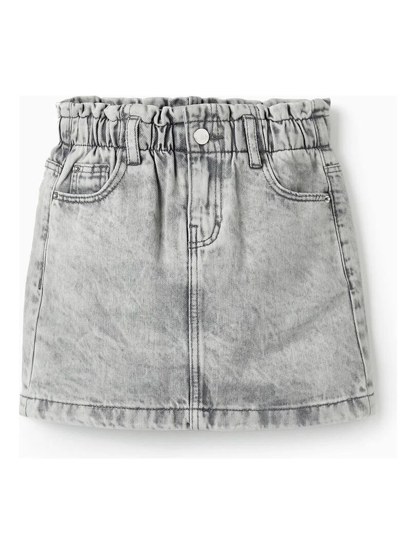 Jupe en jean en coton avec taille paperbag pour fille THE WAVE TRIBE Gris