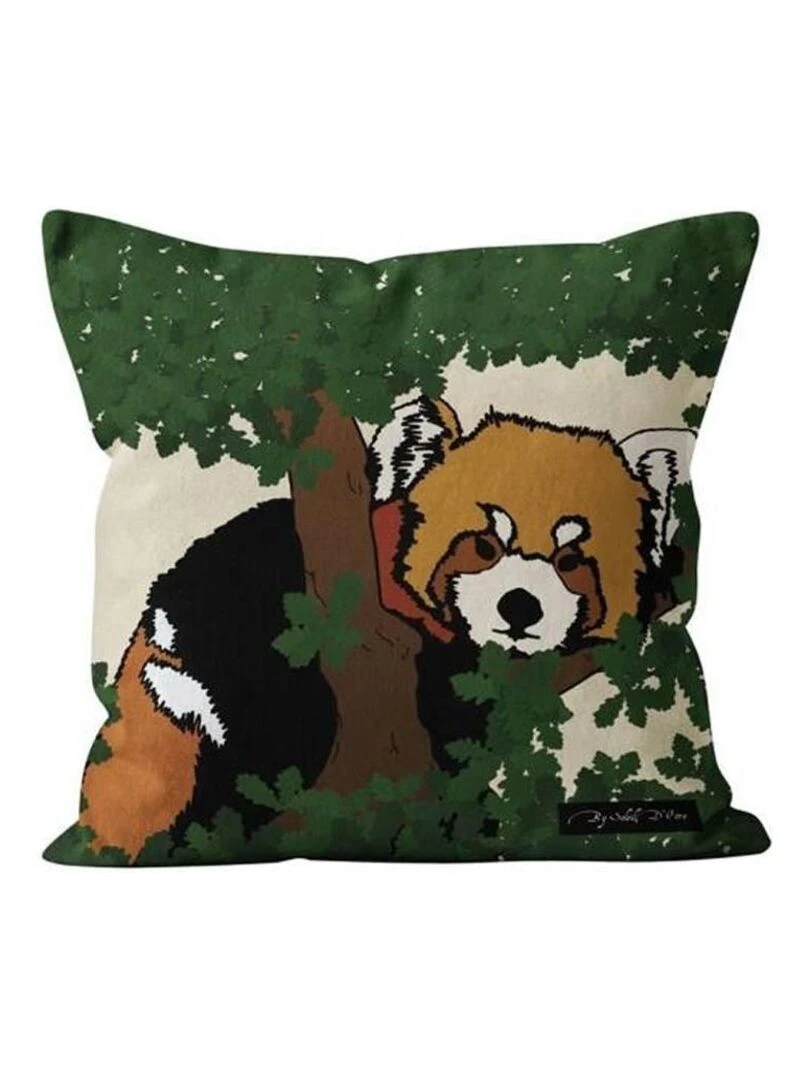 Housse de coussin Safari Panda Roux 40x40 cm Beige