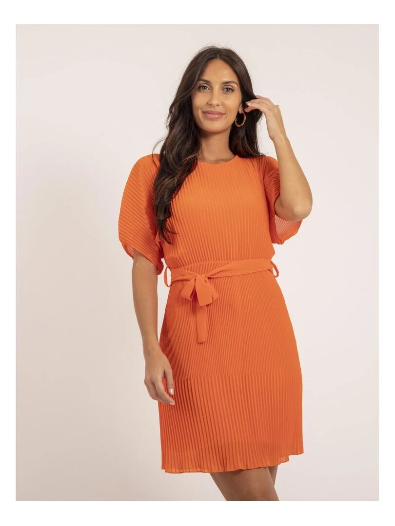 Robe courte plissée IWILD Orange