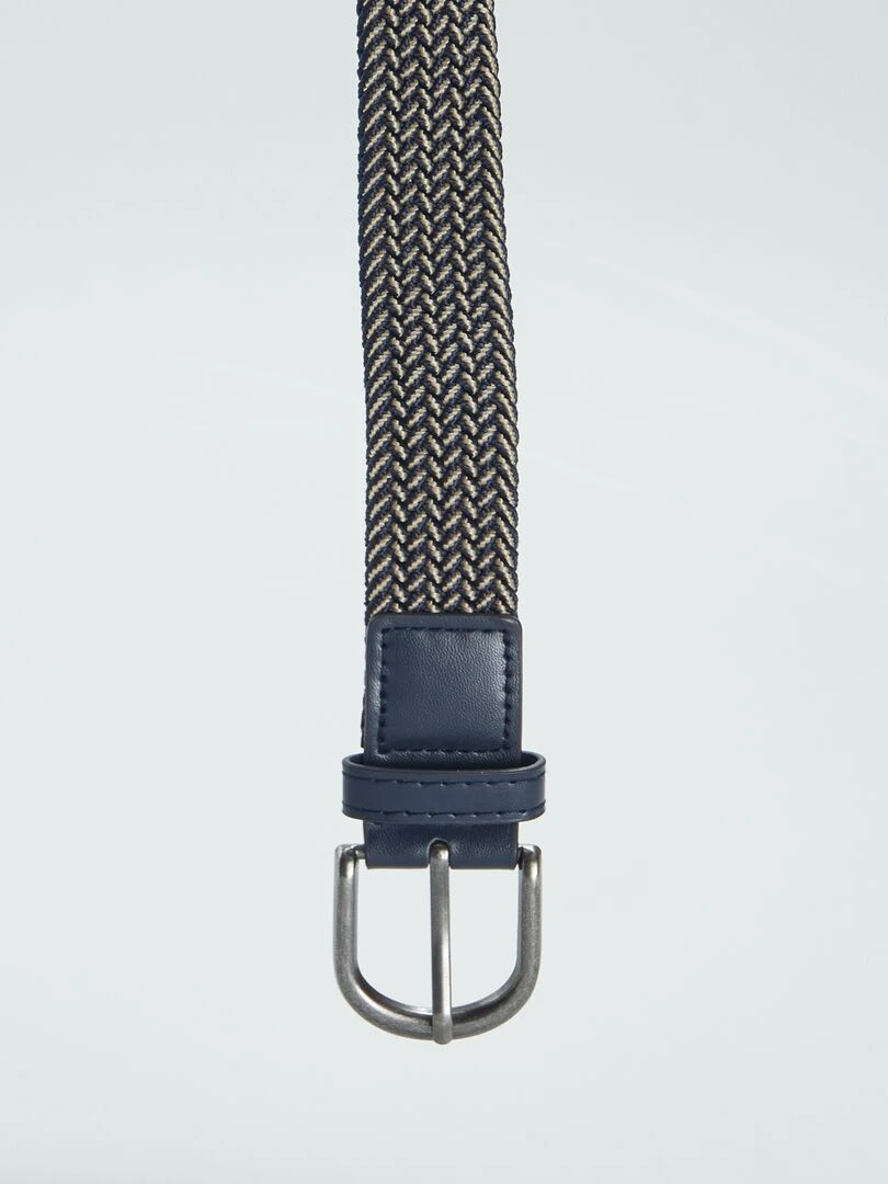 Ceinture tressée élastiquée Bleu