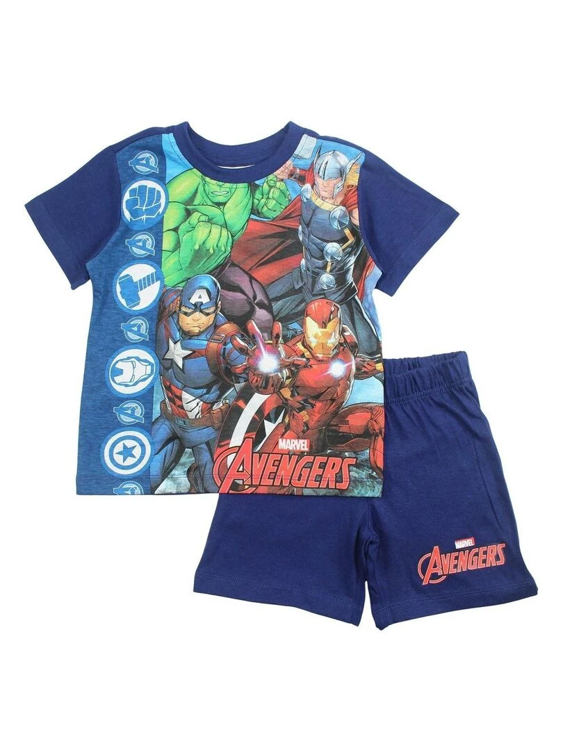Avengers Ensemble T shirt short garçon Imprimé Avengers Bleu marine