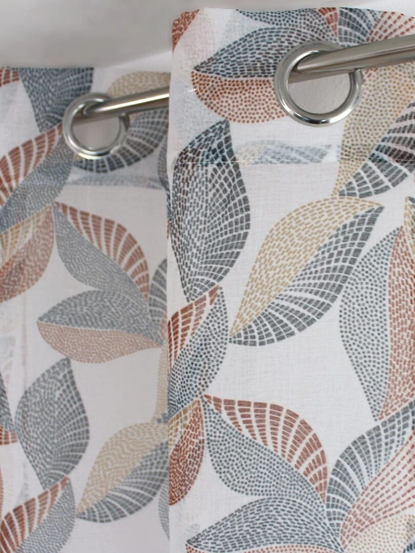 Voilage tamisant aux feuillages graphiques   Beige