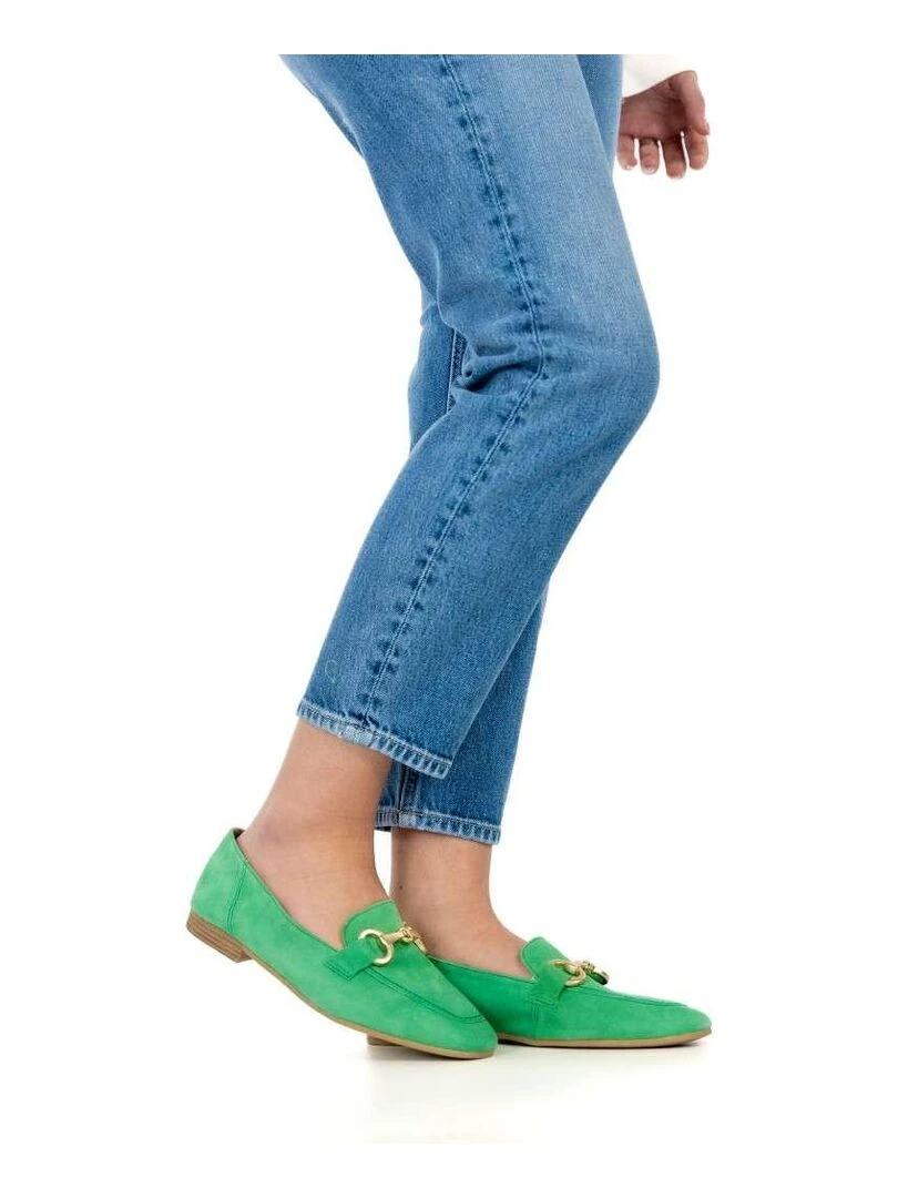 TAMARIS Mocassins cuir talon plat Vert