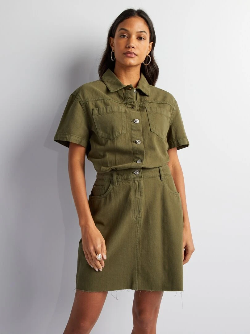 Robe en jean Kaki
