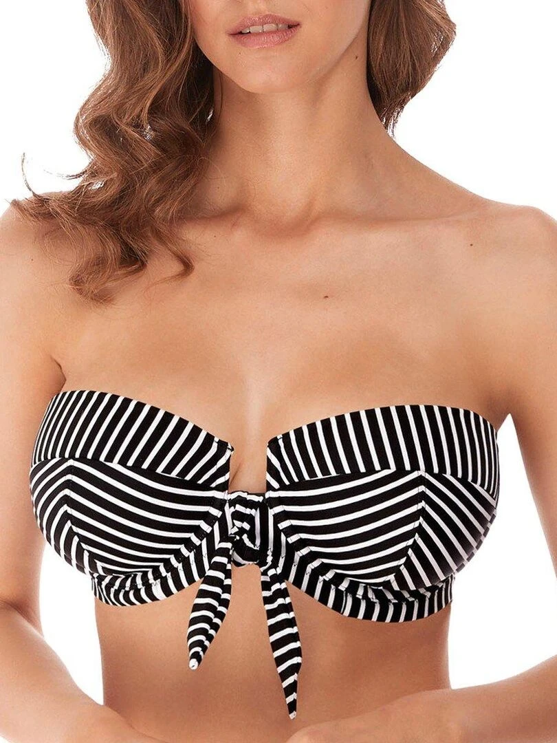 Haut de maillot bandeau multi positions Beach hut Noir