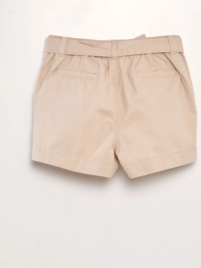 Short en popeline Beige