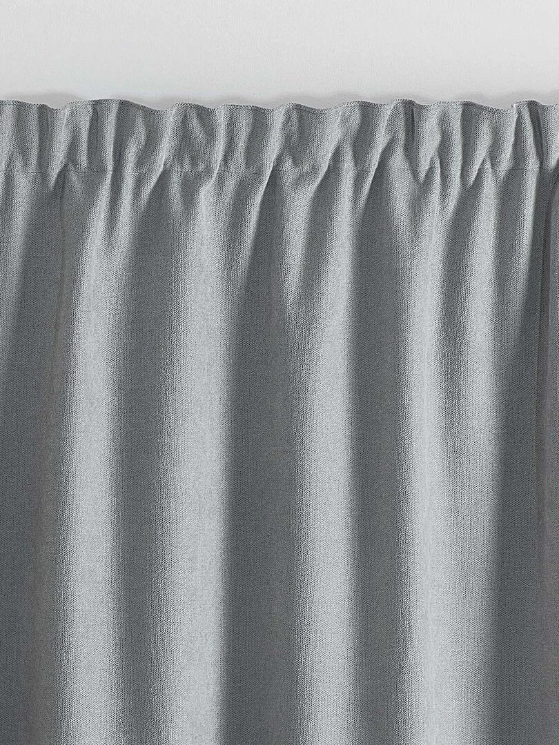 Rideau phonique et thermique à galons fronceurs KONFOR   Gris perle