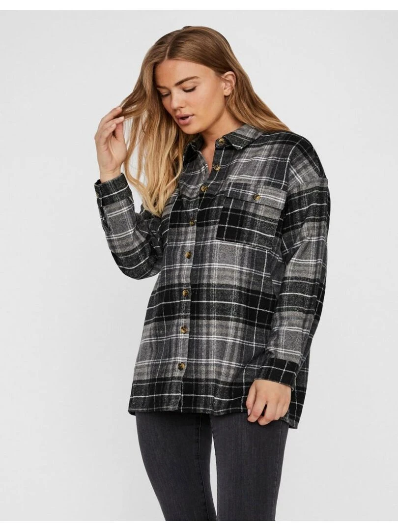 Chemise en flanelle Noisy May Gris