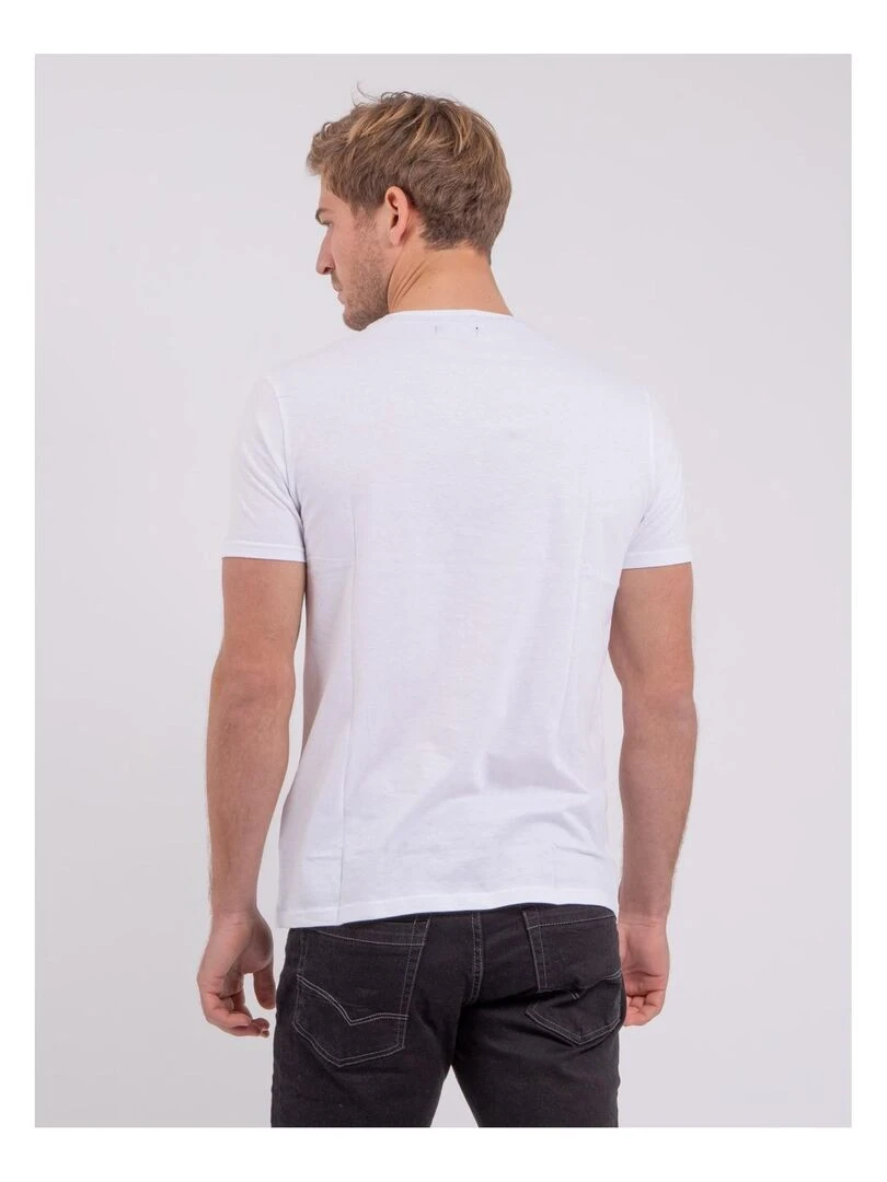 T shirt col rond pur coton NEDER Blanc