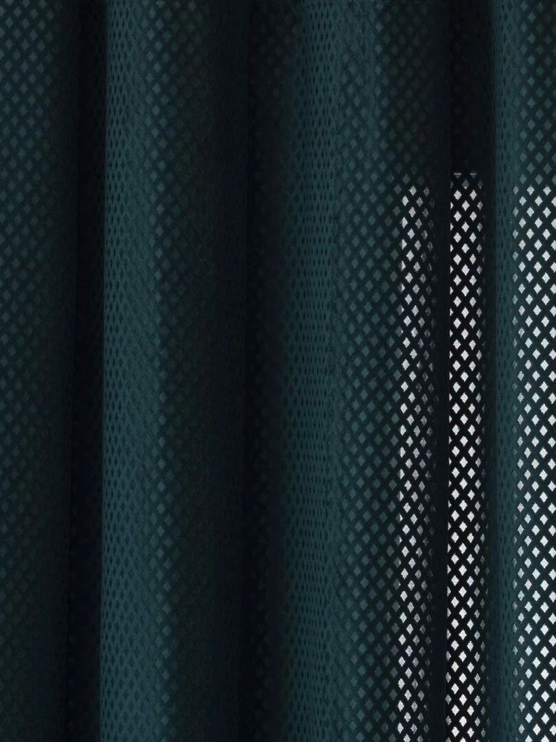 Rideau contemporain aux motifs velours   Bleu canard