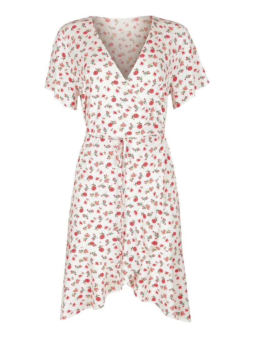 Robe estivale manches courtes Java   Ecru