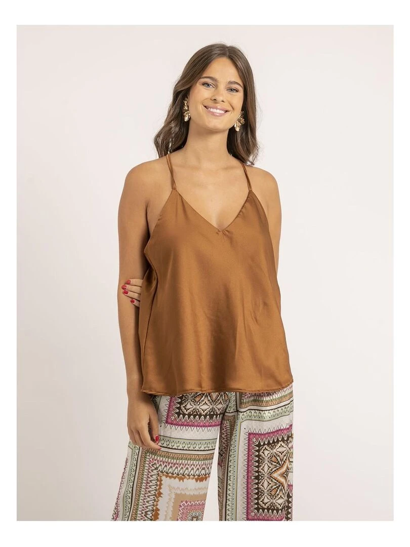 Caraco satin FIDANE Marron caramel