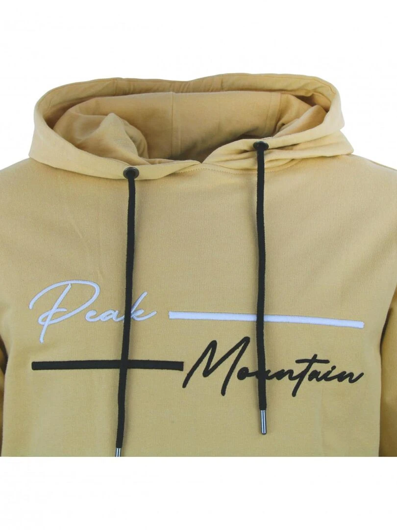 Sweat à capuche homme CODEK   PEAK MOUNTAIN   Beige