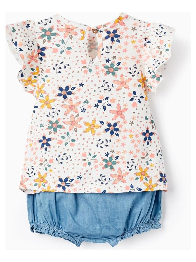 T Shirt + Bloomer Pour Bébé Fille Blanc