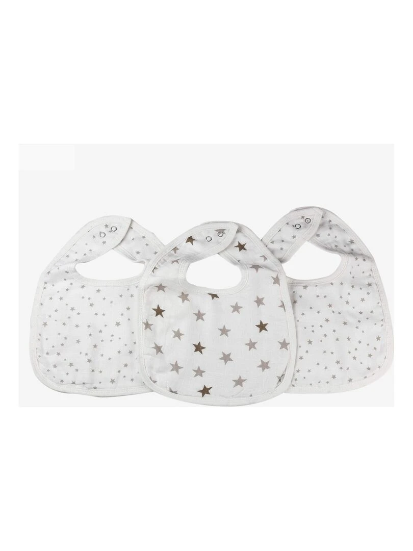 Lot de 3 bavoirs bébé Kinousses Blanc