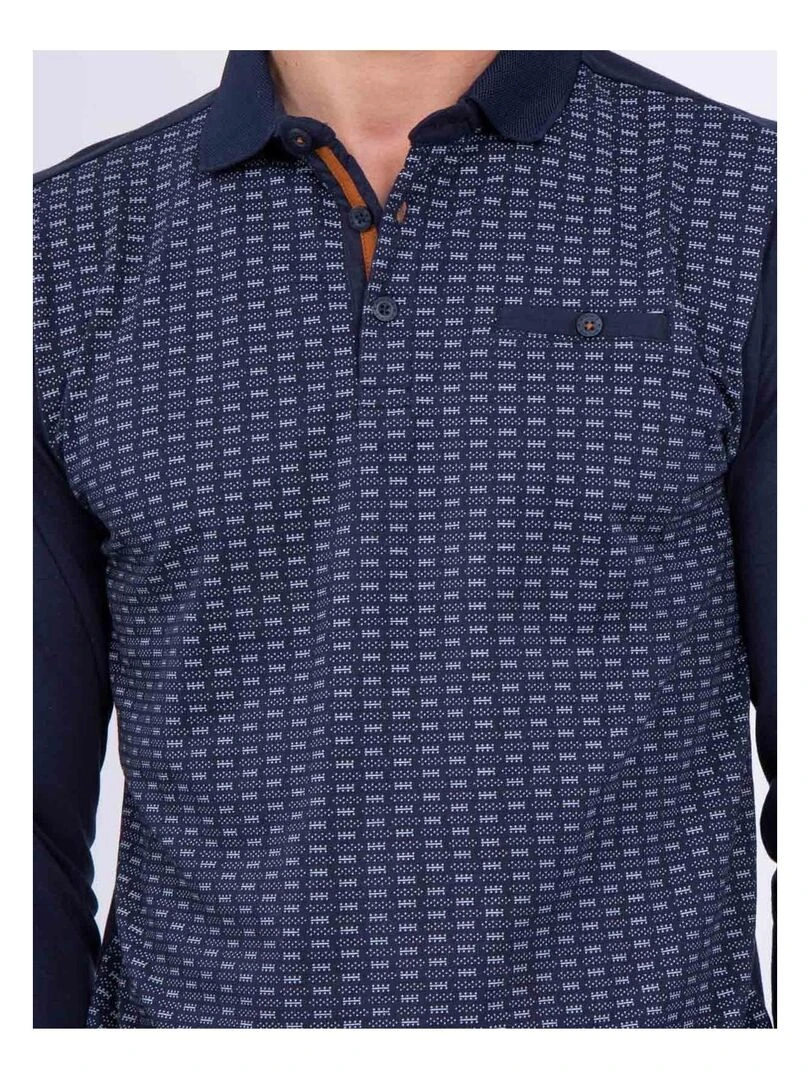 Polo manches longues PATROL   Bleu marine