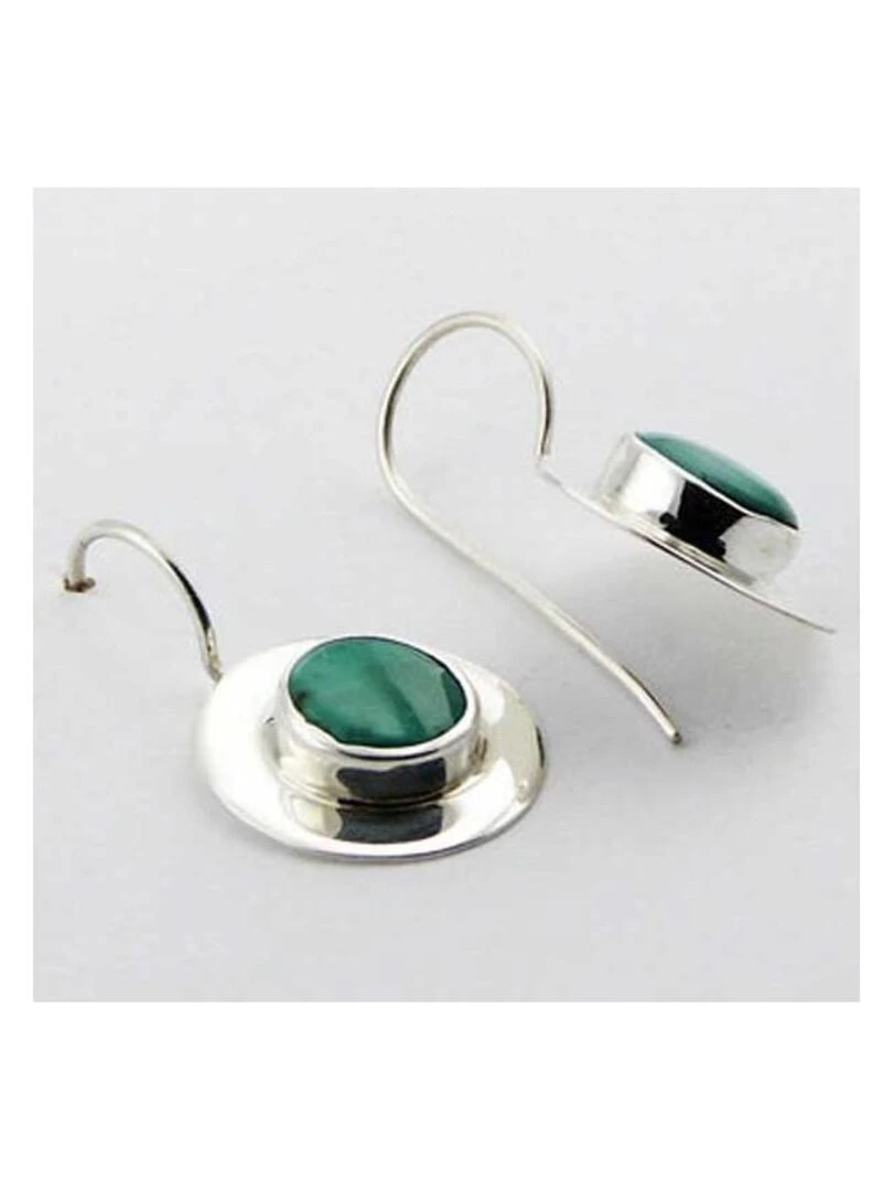 Dormeuses turquoise & argent Bijoucolor Bleu