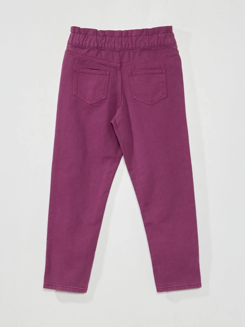 Pantalon denim coupe mom prune