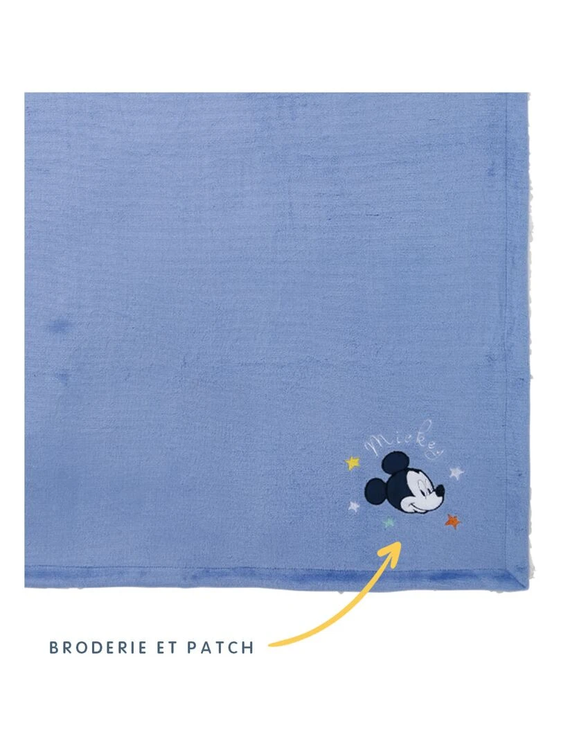 Couverture bi matière 75x100 cm   Mickey Cool   Bleu