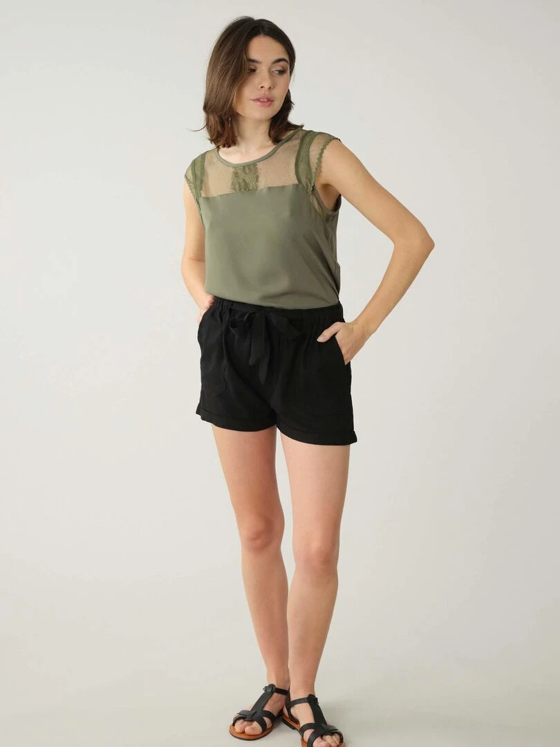 Short en viscose pour femme 'Deeluxe' Noir