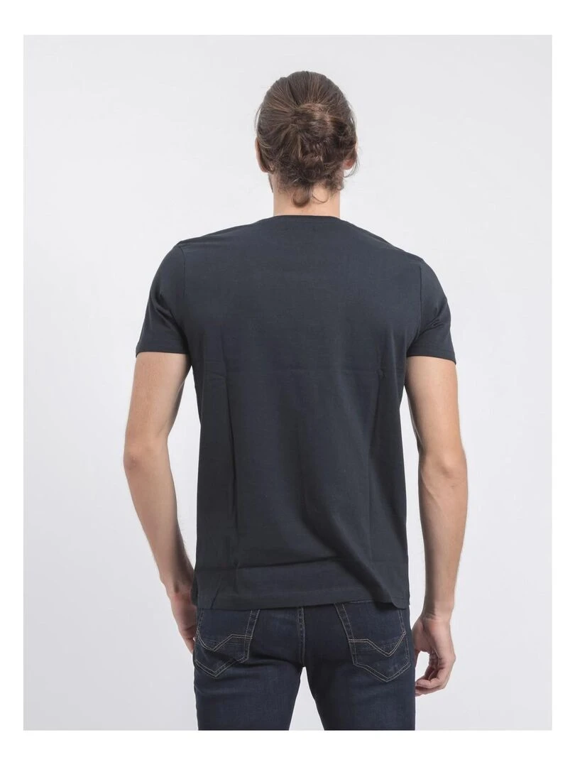 T shirt col rond pur coton JABRUN Bleu marine