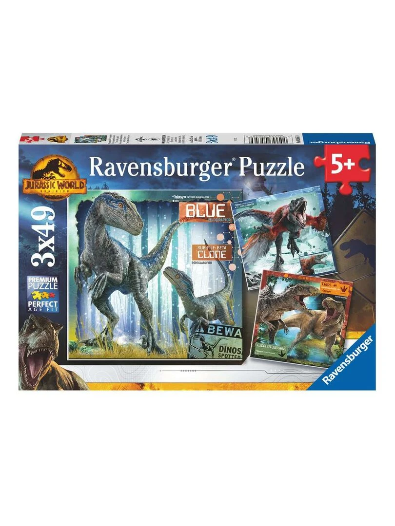 Puzzles T rex Et Autres Dinosaures 3x49 Pieces N/A