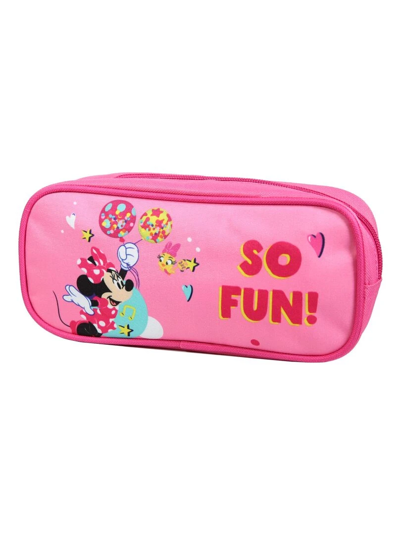 BAGTROTTER Trousse scolaire rectangulaire Disney Minnie Rose Fun Rose