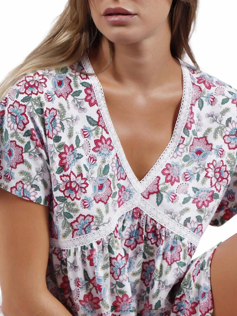 Robe estivale manches courtes Manila   Rose