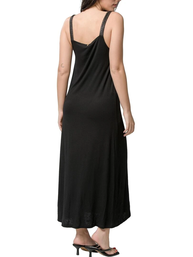 Robe longue estivale Star noir Noir
