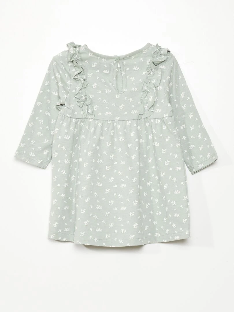 Robe évasée motif fleuri Vert fleurs