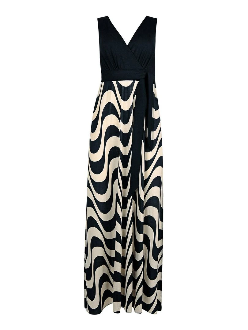 Robe longue estivale sans manches Iceland   Noir