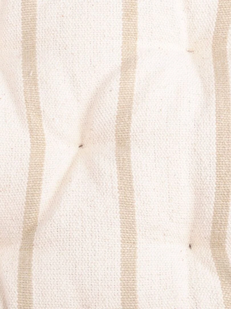 Lot de 4 galettes de chaise 5 points 40x40 St Trop lin coton   Beige