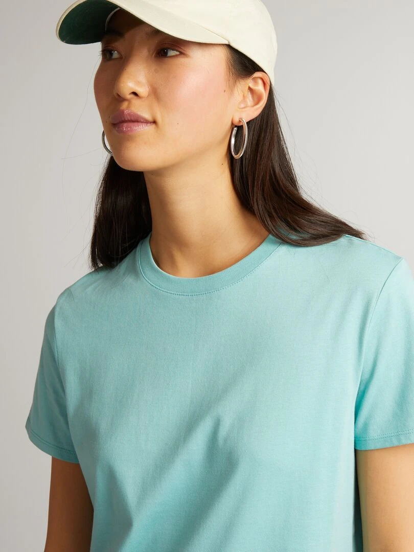 T shirt uni en jersey   bleu marin