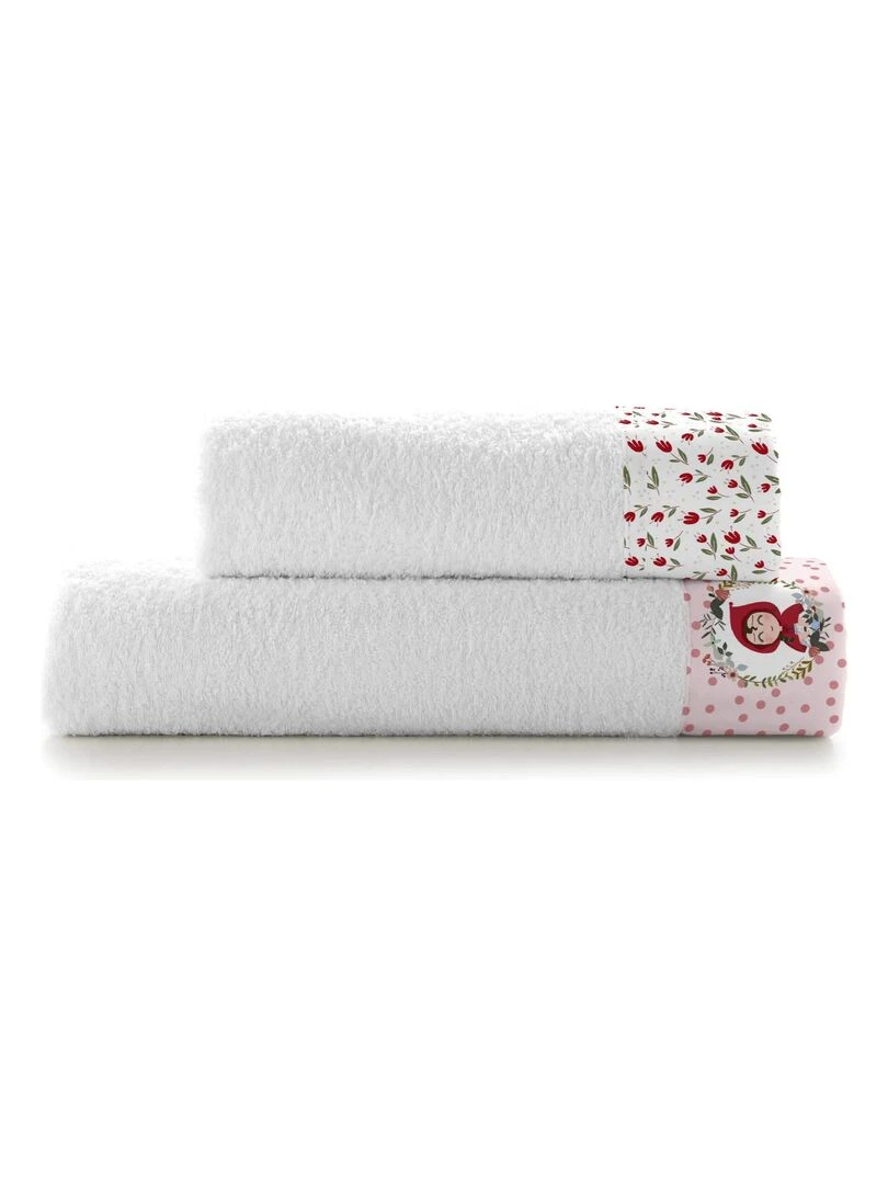 Lot de serviettes Red riding hood "Happyfriday" Blanc