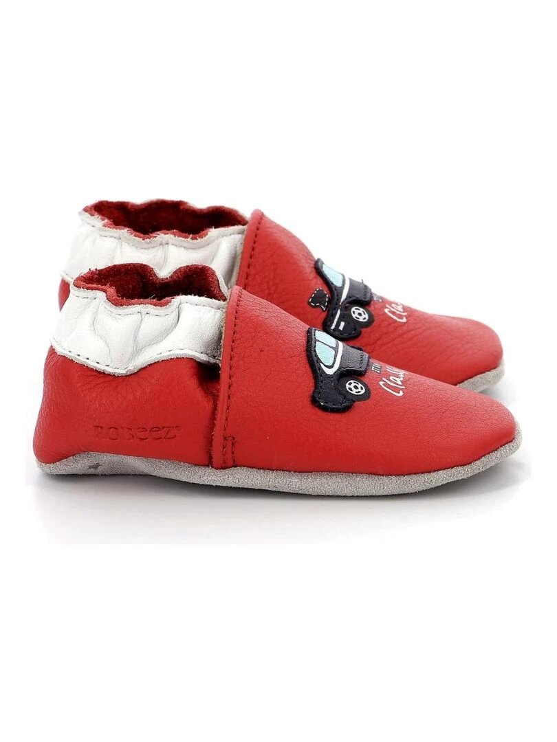 Chaussons Cuir Classicar Rouge