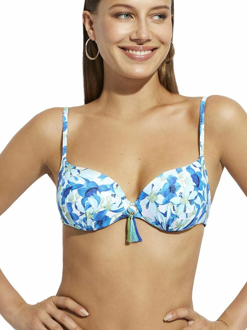 Haut maillot de bain préformé multipositions Rosé Bleu