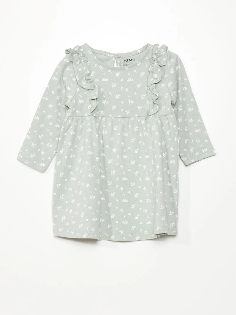 Robe évasée motif fleuri Vert fleurs