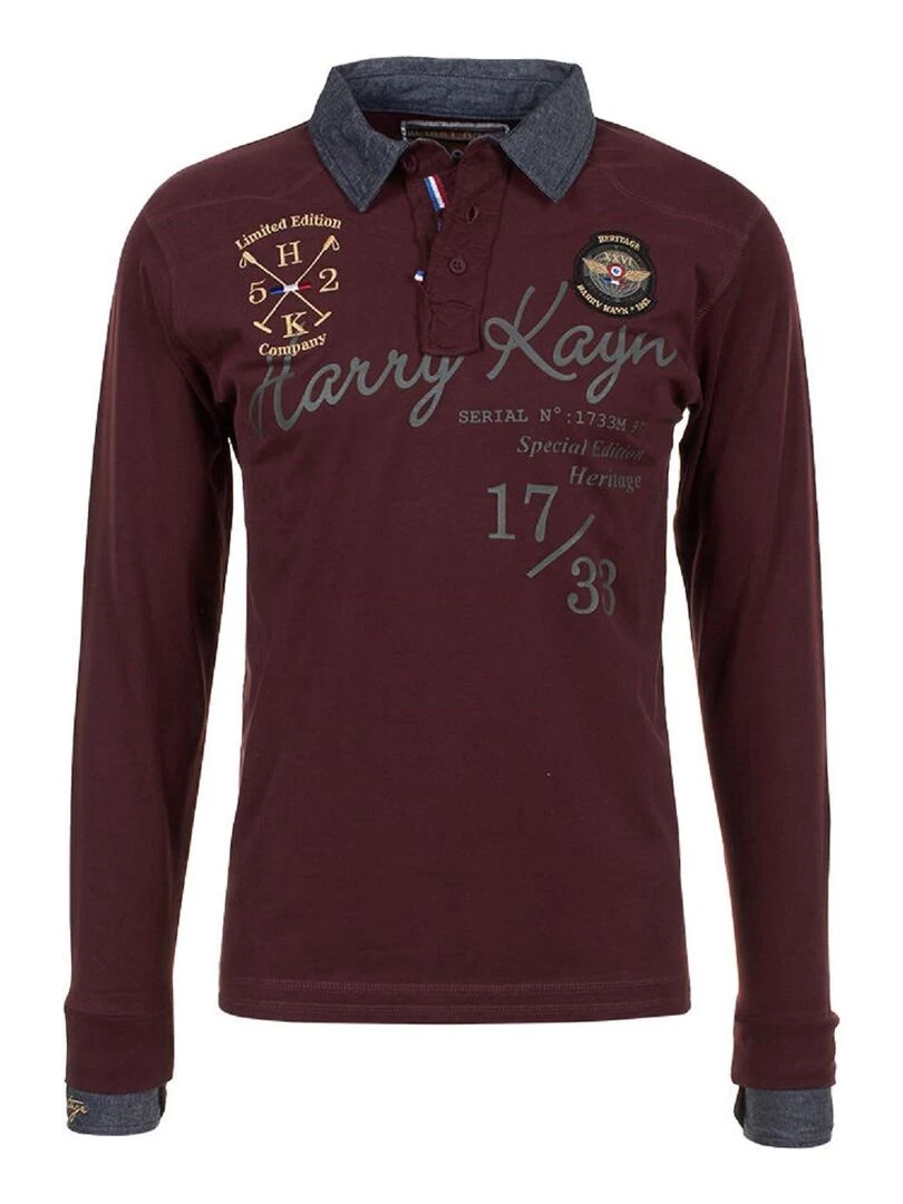 Polo manches longues homme CAZBA HARRY KAYN Bordeaux