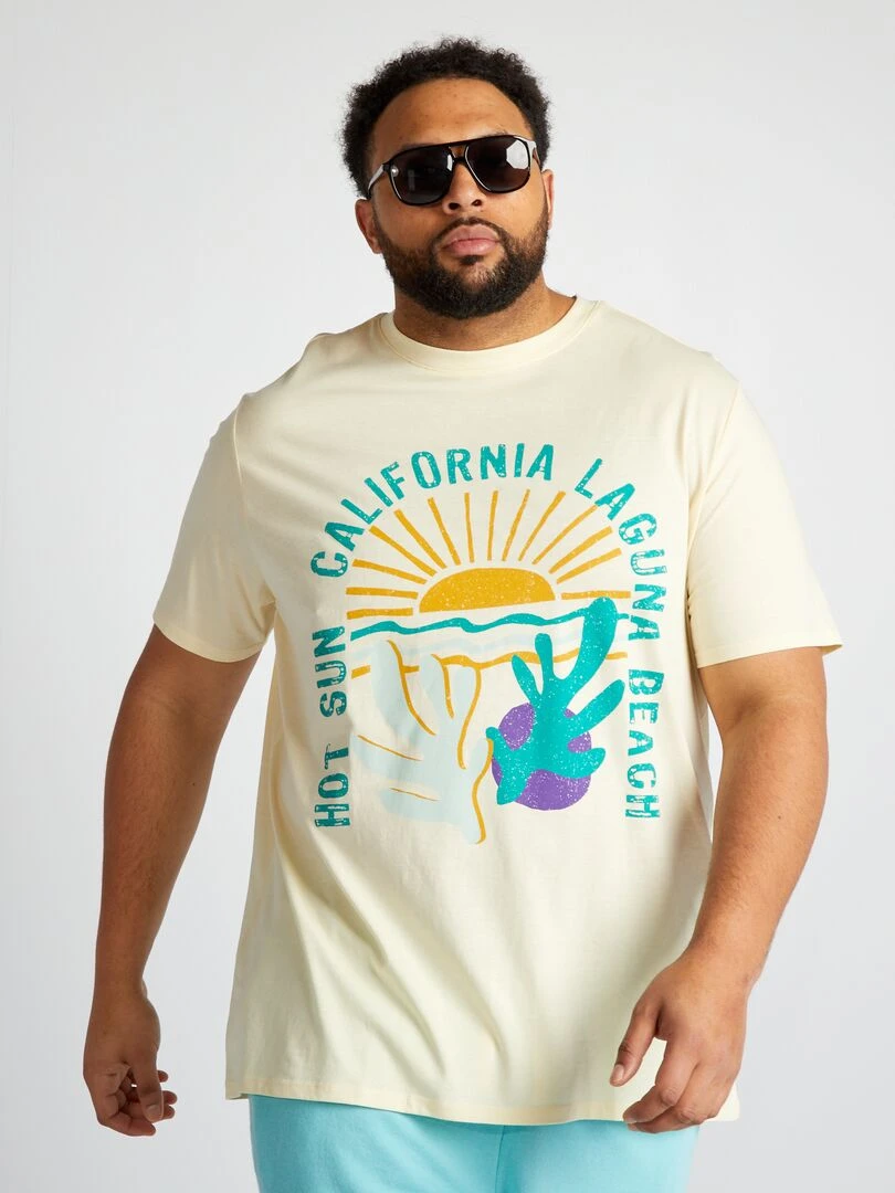 T shirt jersey 'California' manches courtes   Jaune