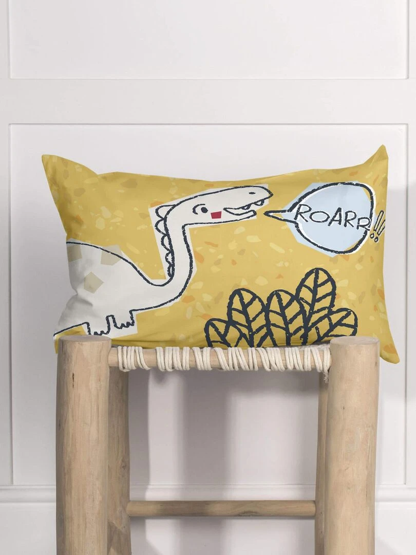Housse de coussin Dino friends "Happyfriday"   Blanc
