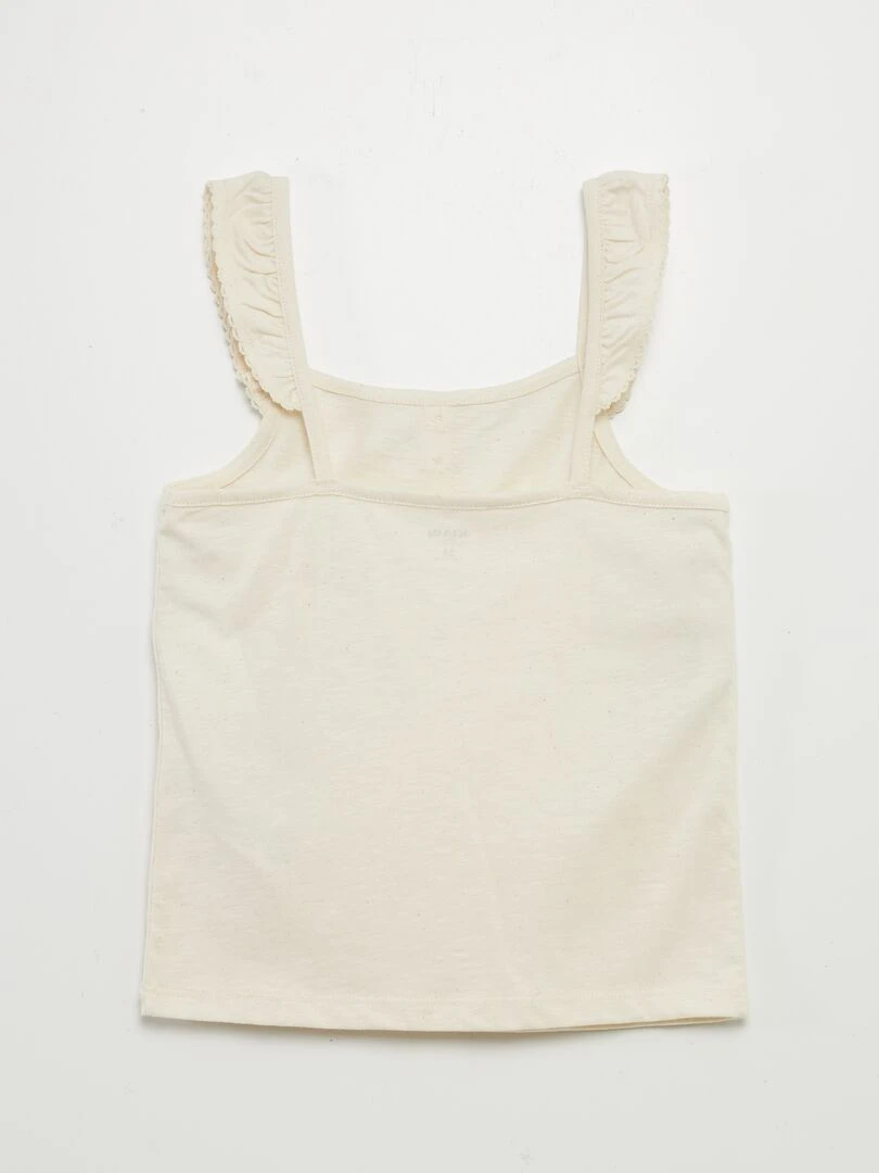 Débardeur à bretelles volantées   Beige