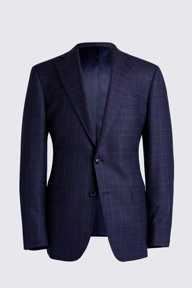 Regular Fit Blue Check Jacket   Buy Online at Moss