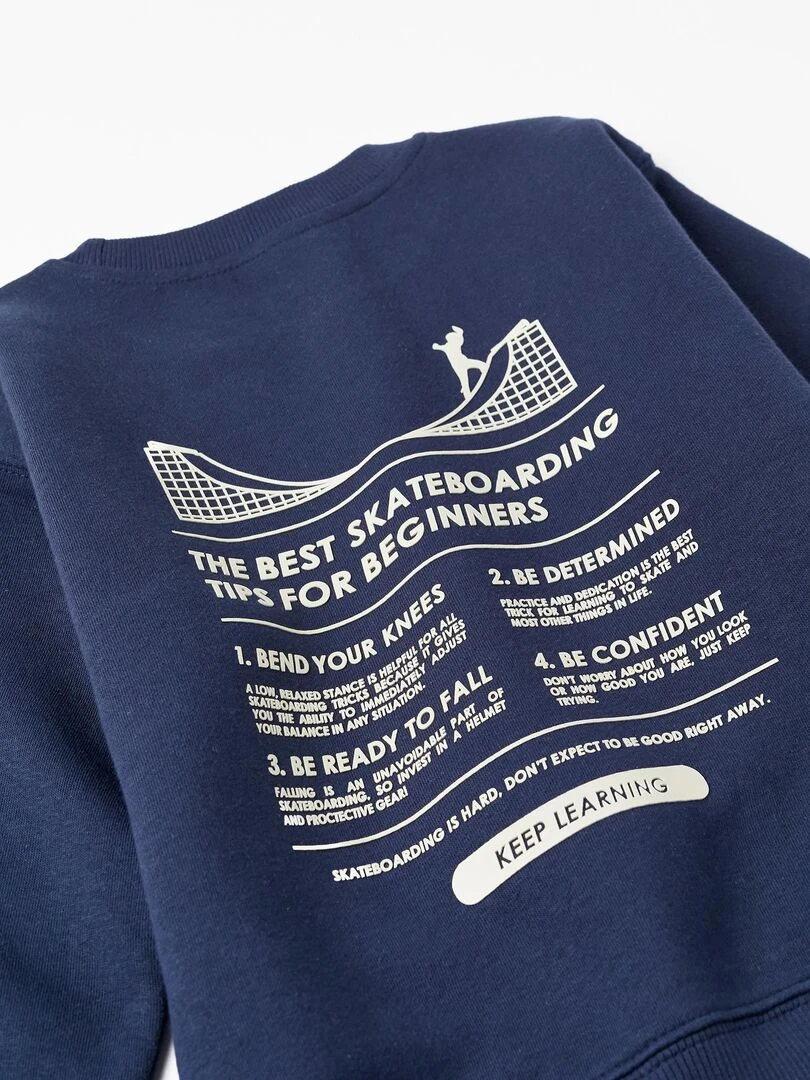 Sweat à capuche pour garçon  Skater's’ Dictionary   Bleu foncé