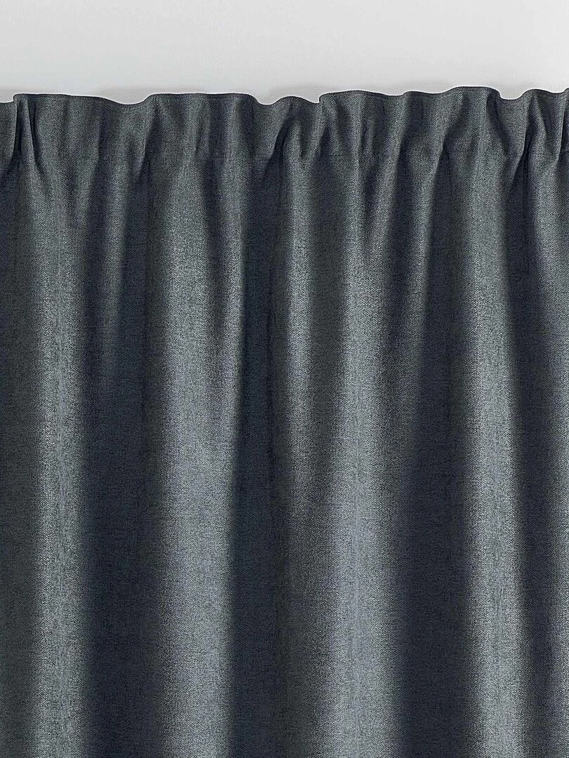 Rideau phonique et thermique à galons fronceurs KONFOR   gris anthracite