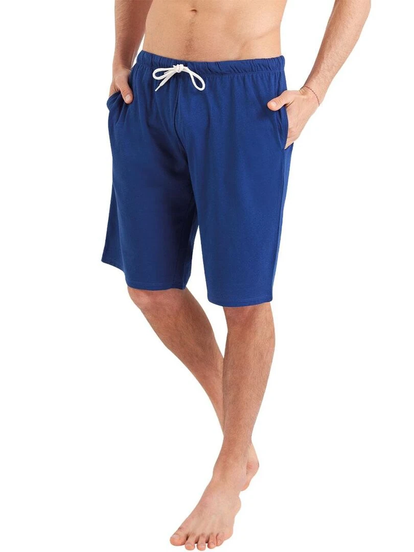Pyjama court homme Rayures Fish & Chips Bleu Blanc