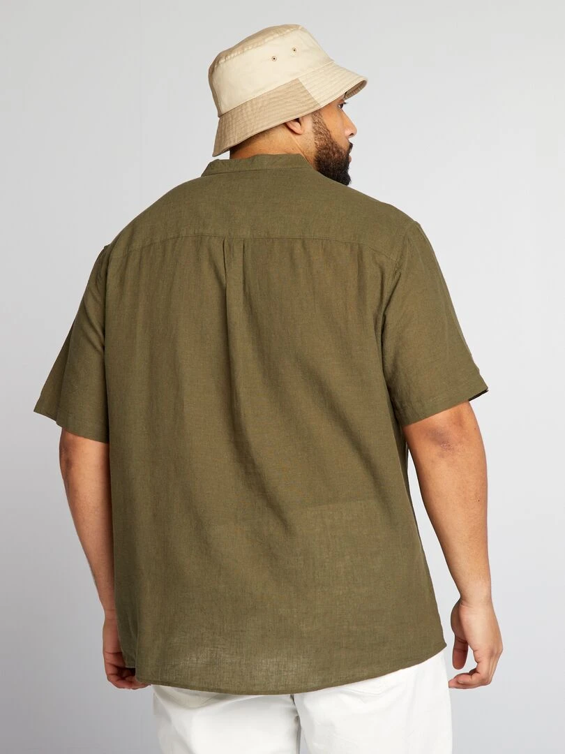 Chemise col mao   Kaki
