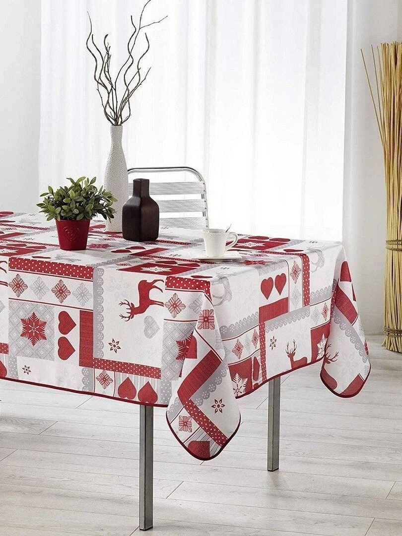 Nappe 140x200cm winter love   Rouge