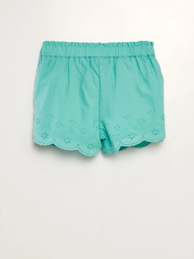 Short en voile coton Bleu