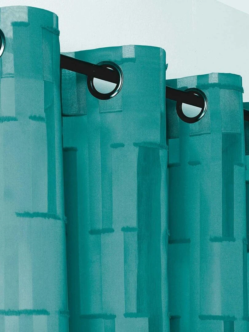 Voilage tamisant transparent et graphique   Vert